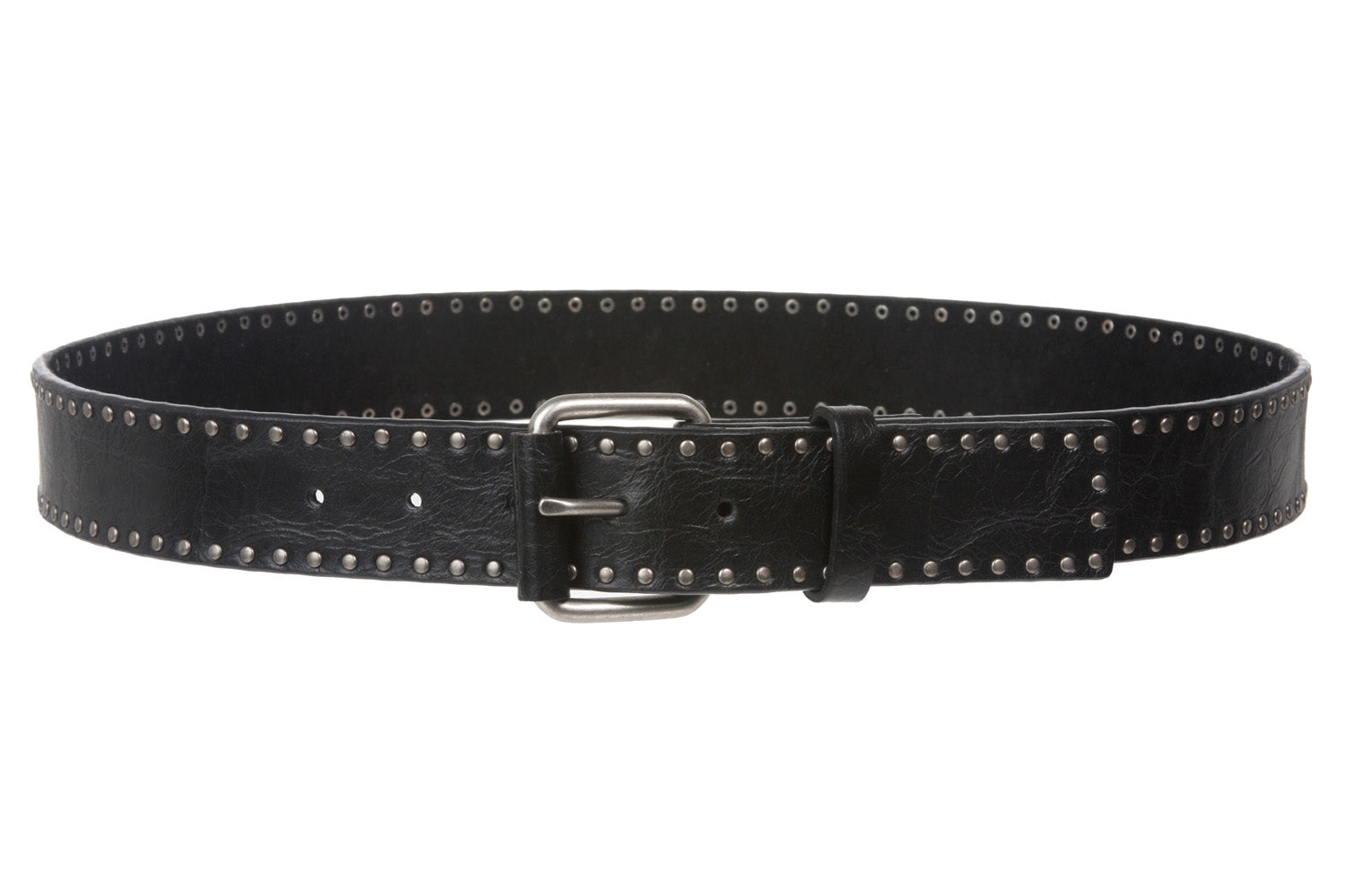 Snap On Antique Circle Metal Studded Leather Belt
