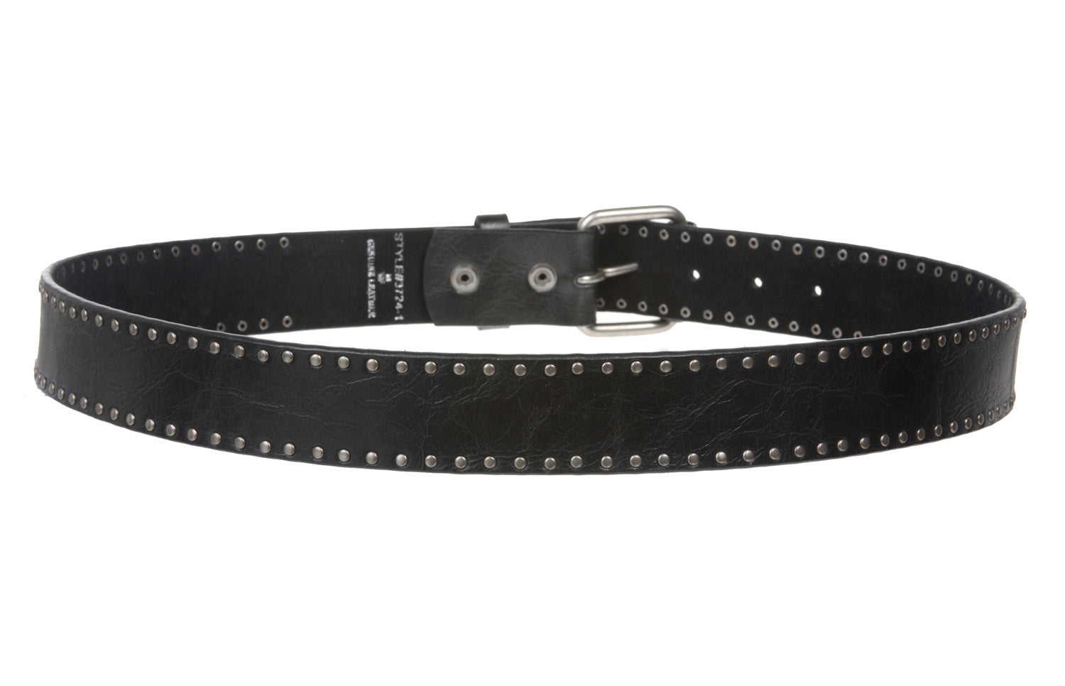 Snap On Antique Circle Metal Studded Leather Belt