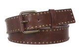 Snap On Antique Circle Metal Studded Leather Belt