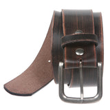 1 3/4" (45 mm) Cowhide Vintage Retro Distressed Solid Leather Belt