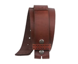 1 1/2 Inch Wide Snap On Oil Tanned Leather Belt Strap