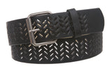 Snap on Perforated Laser Cut Leather Belt