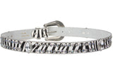 Hair Calf Rhinestone Ornaments Zebra Print Genuine Leather Belt