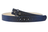 Snap On 1 1/2"  Croco Embossed Leather Belt Strap