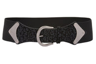 Ladies High Waist Fashion Stretch Belt with Tab Detailing