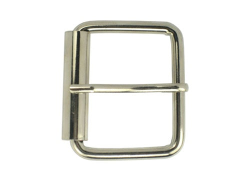 1 3/4" (45 m) Nickel Plated Single Prong Simple Silver Roller Buckle