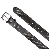1 1/2" Unisex Snap On Nail Heads Punk Rock Star Studded Solid Leather Belt