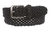 Women's 1 3/8" Braided Woven Solid Leather Belt