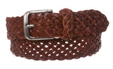 Women's 1 3/8" Braided Woven Solid Leather Belt