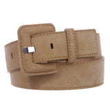 1 1/2" Inch Stitching-Edged Suede Leather Belt