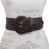 Women's High Waist Braided Woven Full Grain Leather Belt