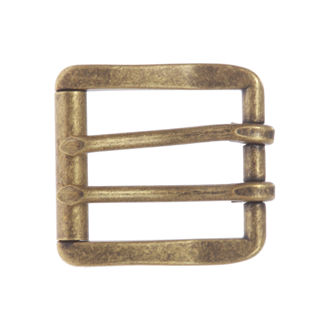 1 1/2" (38 mm) Double Prong Roller Solid Brass Belt Buckle
