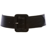 Women's 2 1/4" Wide High Waist Stitch Rectangular Leather Belt