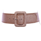 Women's Wide High Waist Glitter Fashion Leather Belt