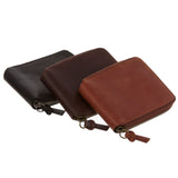 Men's 100% Leather Card & Cash Zipper Wallet Bifold Multi Card Holder Purse