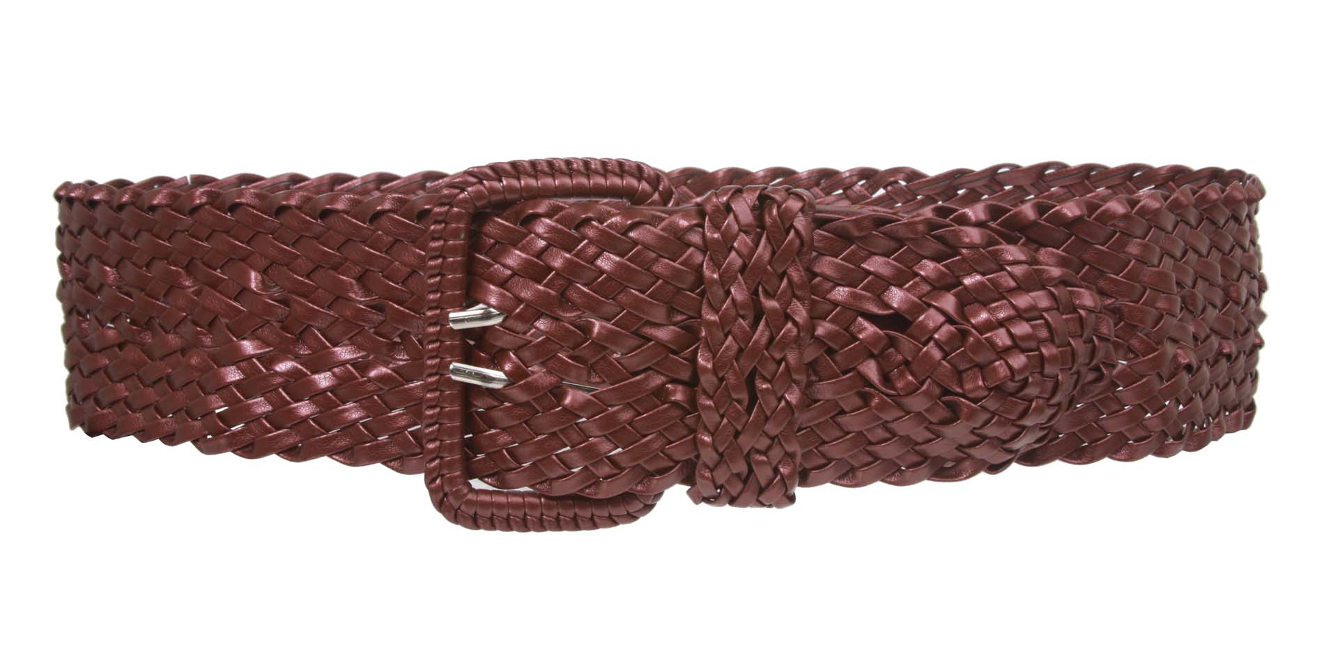 Women's 3" Wide Hand Made Braided Square Buckle Belt