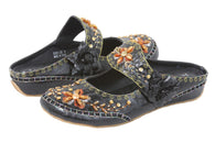 JOHN FASHION Embroidery Beads Sandal with Velcro Closure