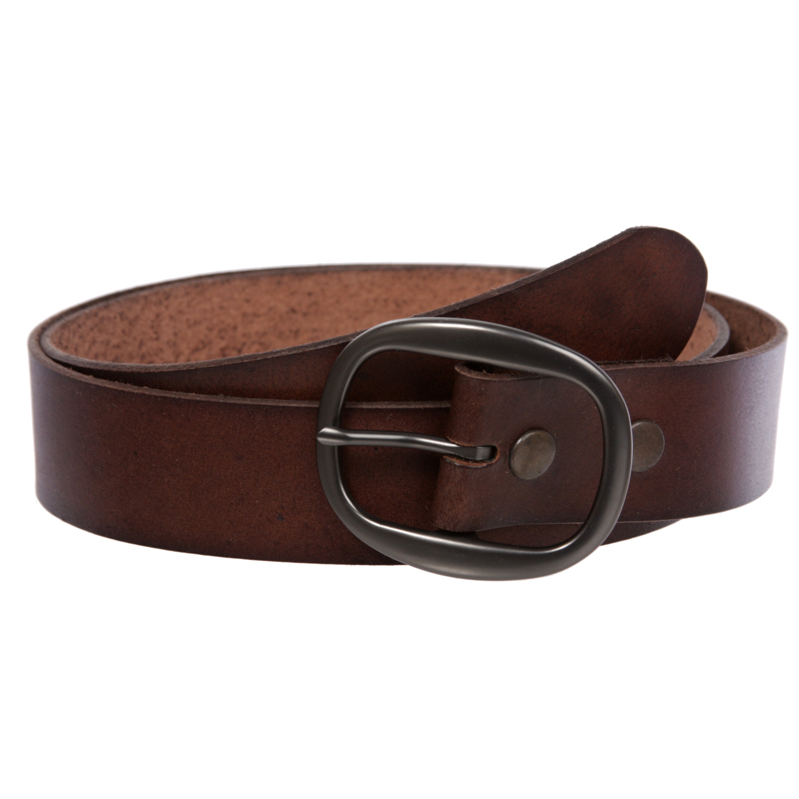OnlineBelts Casual Leather Jean Belt with Oval Buckle