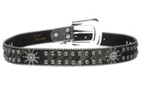 Snap On Western Cowgirl Snake Texture Leather Belt