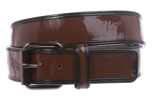 Ladies Trimmed Patent Leather High Waist Fashion Belt