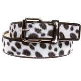 Women's Patent Leather Animal Faux Leopard Fur Fashion Belt