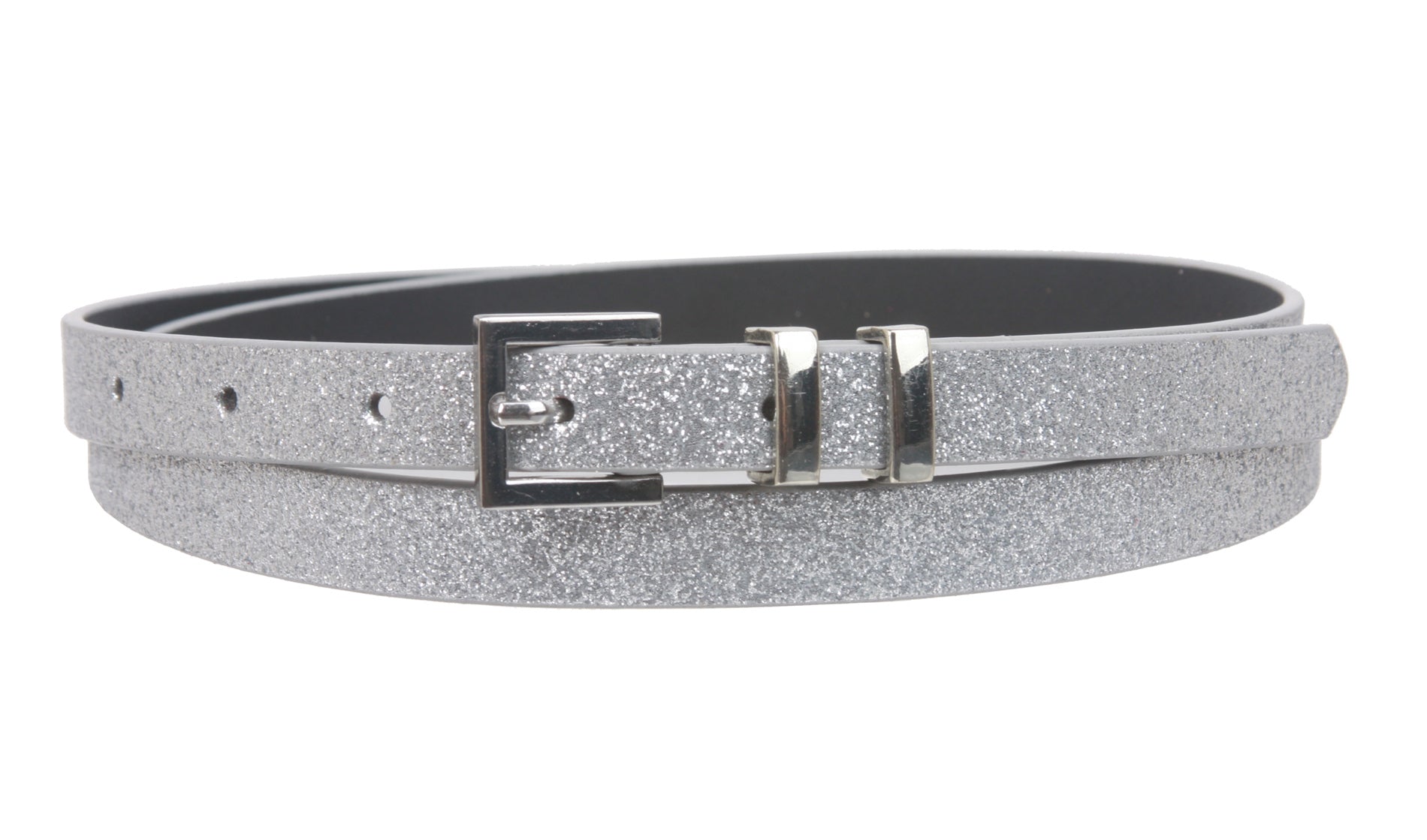 Ladies 5/8" Glitter Dress Skinny Belt Ladies 5/8" Glitter Dress Skinny Belt