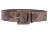 2 1/4" Wide High Waist Snake Print Patent Leather Fashion Belt