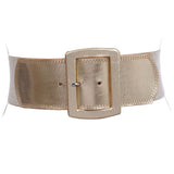 Women's 2 1/2" (64 mm) Wide Elastic High Waist Leather Stretch Belt