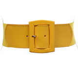 Women's 2 1/2" (64 mm) Wide Elastic High Waist Leather Stretch Belt