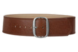 Women's 3" (75 mm) Wide Oval Tone-on-tone Stitching Edged Contour Belt
