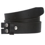1 1/2" (40mm) Snap On Stitching-Edged Leather Belt Strap