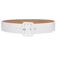 Women's High Waist Patent Leather Wide Fashion Square Belt