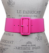 Ladies High Waist Patent Leather Wide Fashion Square Belt