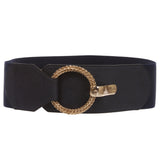 Women's 3" (75 mm) Wide High Waist Fashion Stretch Belt with Ring Hook Buckle
