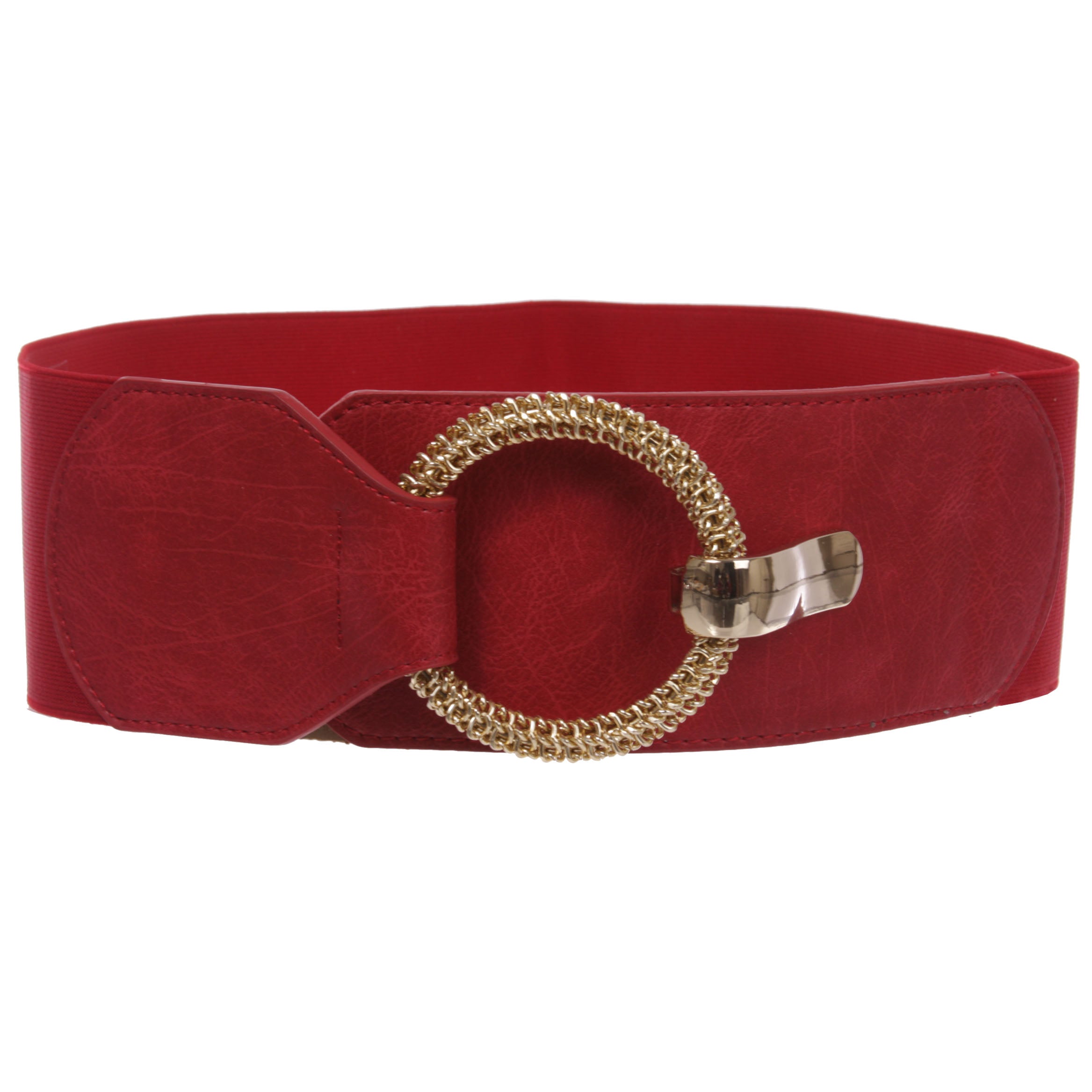 Women Bling Gold Color Wide Elastic Cinch Band Fashion Belt Hip High Waist M L