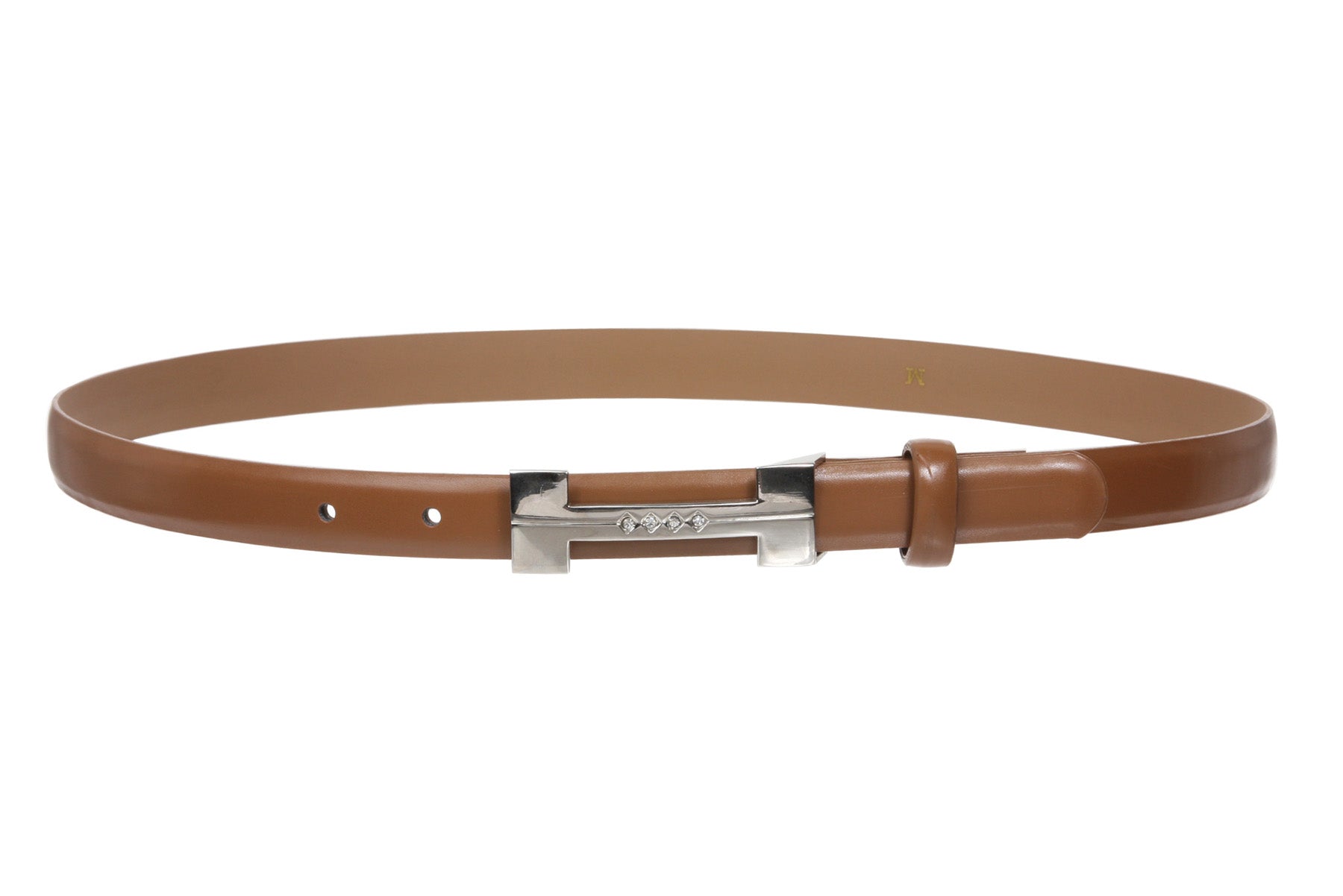 3/4" (19 mm) Women's Snap On Rhinestone Skinny Synthetic Plain Non Leather Fashion Dress Belt - OnlineBelts