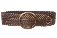 3 Inch Wide Genuine Leather Braided Woven Belt