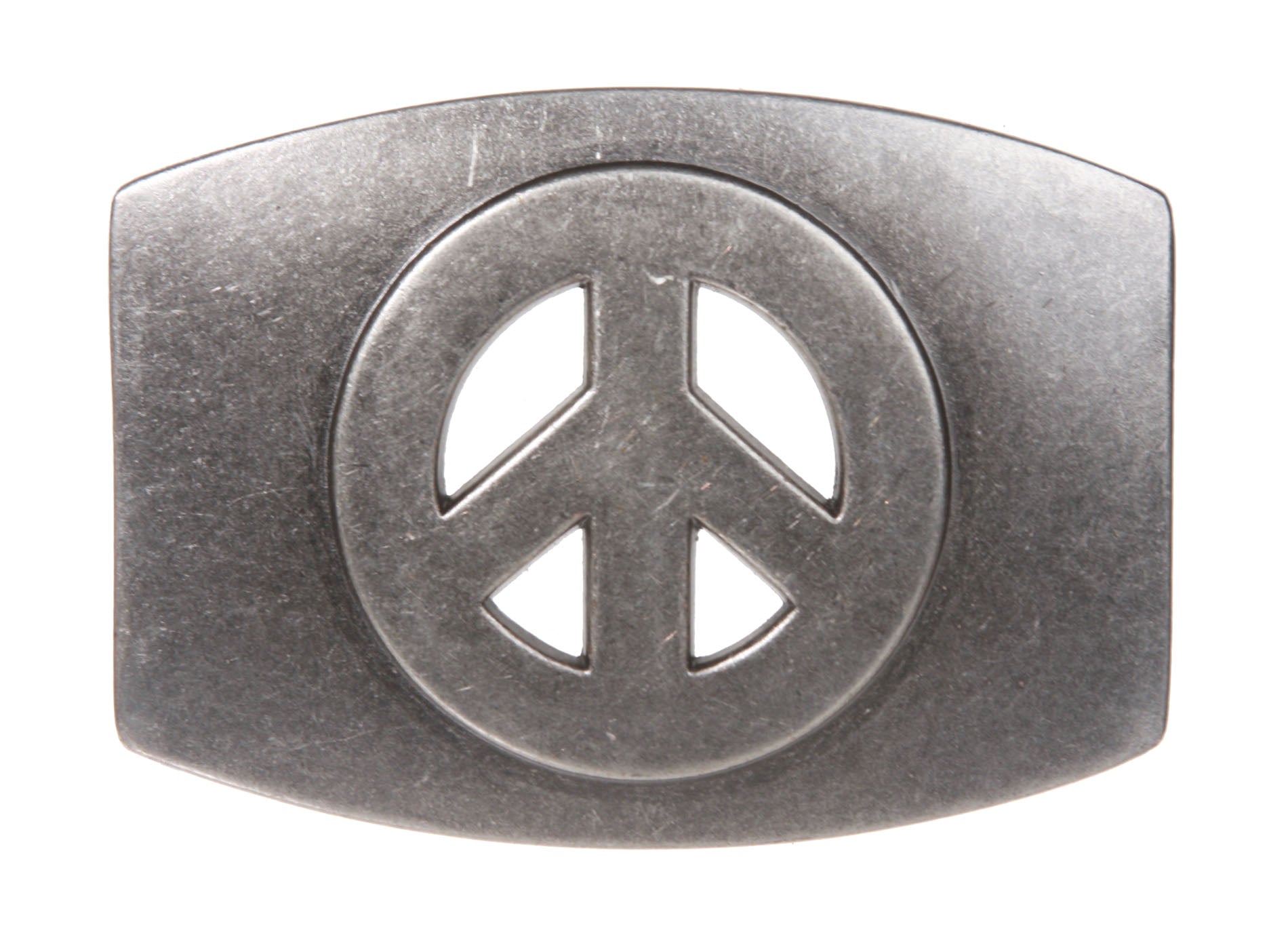Plain Oval Peace Symbol Love Sign Belt Buckle