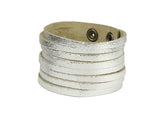 1 3/4" Tanned Leather WristBand Strand Bracelet