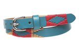 3/4" (19 mm) Skinny Embroidered Solid Leather Belt