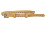 3/8" (10mm) Western Skinny Rhinestone Studded Leather Belt