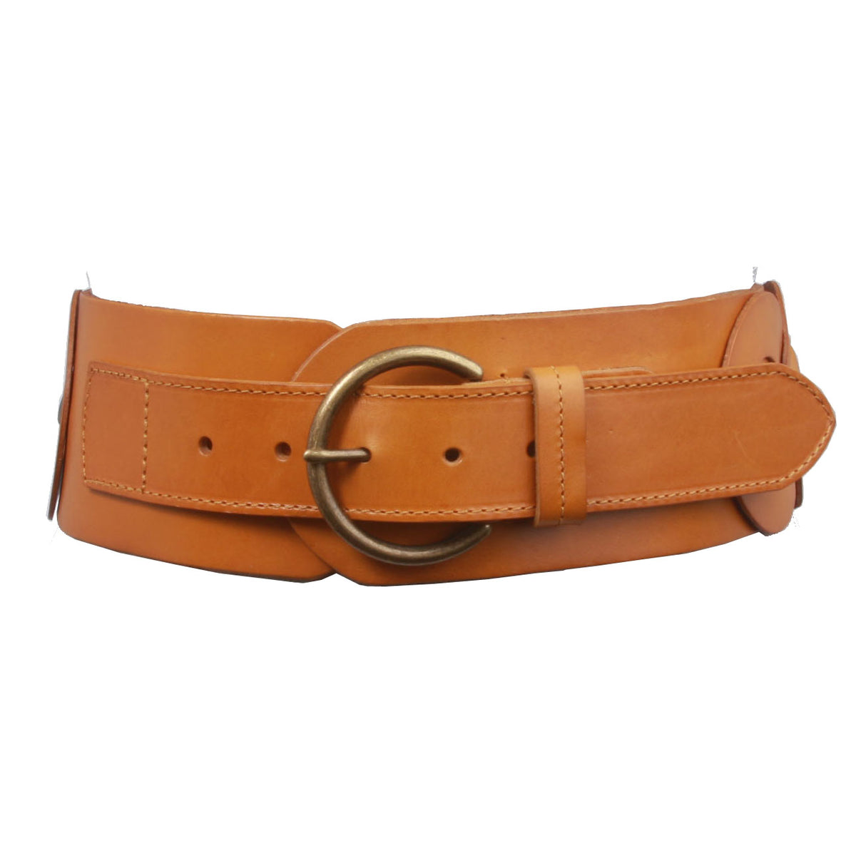 Ladies 3" (75 mm) Wide High Waist Round Disk Linked Braided Cowhide To Ladies 3" (75 mm) Wide High Waist Round Disk Linked Braided Cowhide To