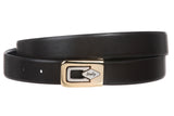 Men's 1 1/8" Black Cut-To-Fit One-Size-Fits-All Feather Edged Plain Leather Dress Belt