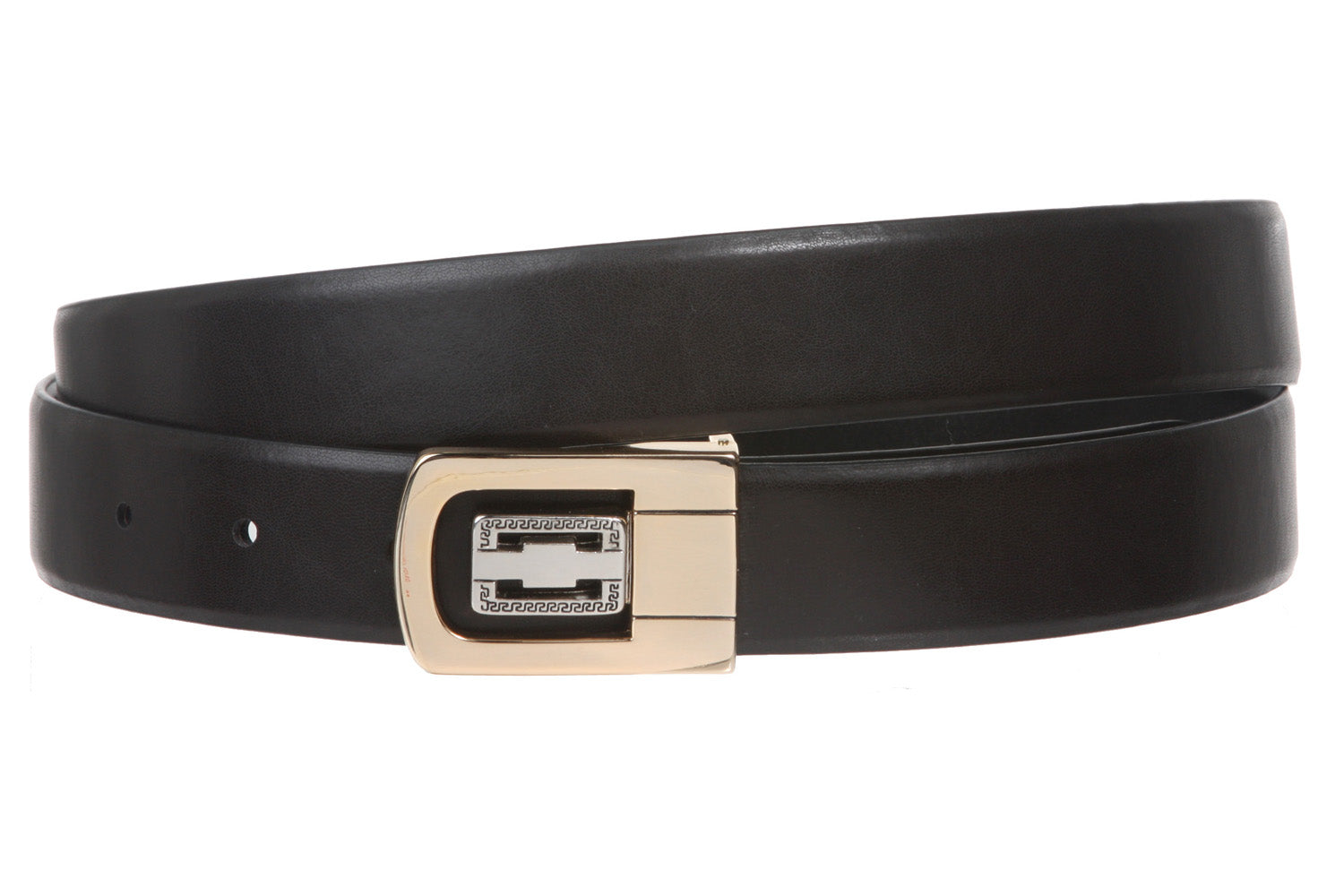 Men's 1 1/8" Black Cut-To-Fit One-Size-Fits-All Feather Edged Plain Leather Dress Belt