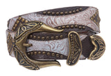 LEATHEROCK Rhinestone Studded Leather Belt