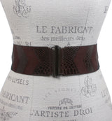 Womens 2 1/2 High Waist Croco and Faux Suede Stretch Belt