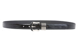1 Inch Semi-covered Stitching Feather Edged Skinny Leather Belt