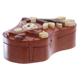 Handcrafted Wooden Monkey & Tree Shape Secret Jewelry Puzzle Box - Monkey