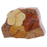 Handcrafted Wooden Flowers Shape Secret Jewelry Puzzle Box - Flowers