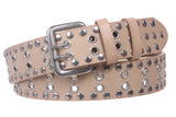 Two Row Grommets and circle studded Fashion Belt